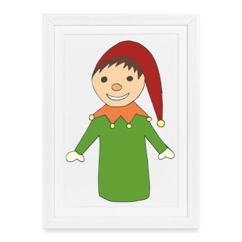 Clown - Affiche encadrée (27 × 37 cm) - blanc - Devant