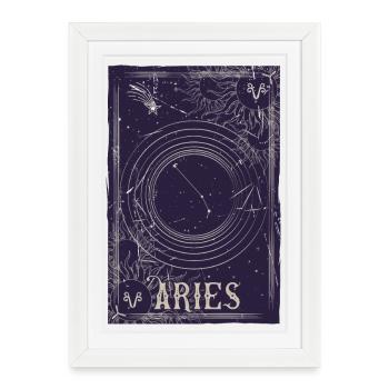 Aries Constellation Celestial Ring - Framed poster (27 × 37 cm) - white - Front