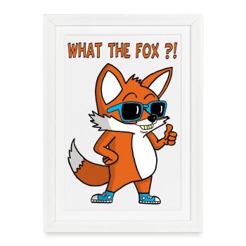 Spectacled fox - Framed poster (27 × 37 cm) - white - Front