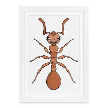Étreindre une fourmi - Affiche encadrée (27 × 37 cm) - blanc - Devant