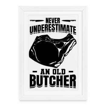Butcher Grandpa - Framed poster (27 × 37 cm) - white - Front
