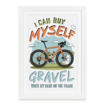 T-shirt de citation de motivation de vélo - Affiche encadrée (27 × 37 cm) - blanc - Devant