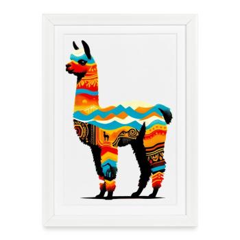 Alpaga - Affiche encadrée (27 × 37 cm) - blanc - Devant