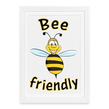Bee friendly - Framed poster (27 × 37 cm) - white - Front