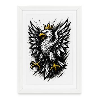 Poland Polska Eagle Flag Flag Epic Gift - Framed poster (27 × 37 cm) - white - Front