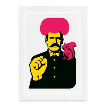 Homme d’art étrange - Affiche encadrée (27 × 37 cm) - blanc - Devant