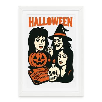 Sorcières d’Halloween - Affiche encadrée (27 × 37 cm) - blanc - Devant