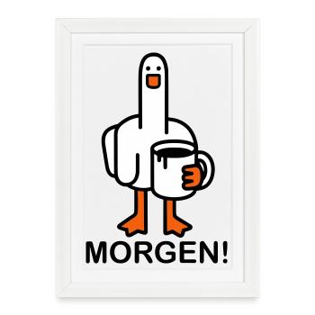 Bonjour! - Affiche encadrée (27 × 37 cm) - blanc - Devant