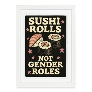 Déclaration sur les rouleaux de sushis et non sur les genres - Affiche encadrée (27 × 37 cm) - blanc - Devant