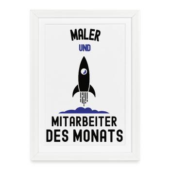 Employee of the Month Painter Best Man Painting - Framed poster (27 × 37 cm) - white - Front