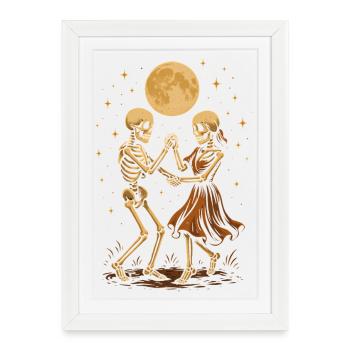 Danse mentale entre paires d’os - Affiche encadrée (27 × 37 cm) - blanc - Devant