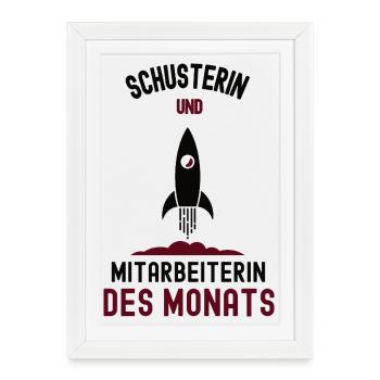 Employé du mois Schusterin Schuster - Affiche encadrée (27 × 37 cm) - blanc - Devant