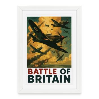 Battle of Britain Skyfight Vintage - Framed poster (27 × 37 cm) - white - Front