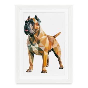 Mastiff - Cool Low Poly  Logo - Framed poster (27 × 37 cm) - white - Front