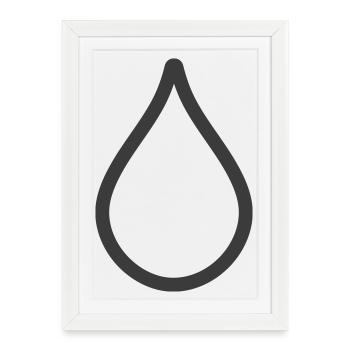 Logo simple de l’icône de la goutte d’eau - Affiche encadrée (27 × 37 cm) - blanc - Devant