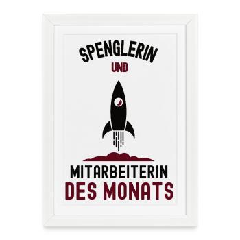 Employé du mois : Spenglerin Spengler - Affiche encadrée (27 × 37 cm) - blanc - Devant