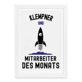 Employee of the Month Plumber Installer - Framed poster (27 × 37 cm) - white - Front