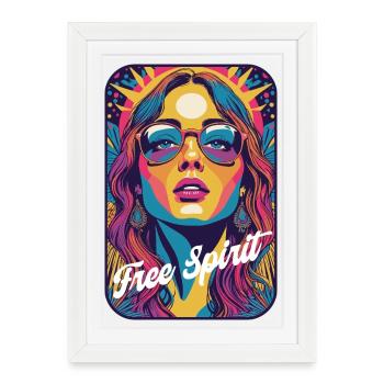 Kandi PLUR Rave Free Spirit Pop Art - Framed poster (27 × 37 cm) - white - Front
