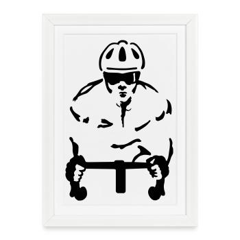 Coureur - Affiche encadrée (27 × 37 cm) - blanc - Devant