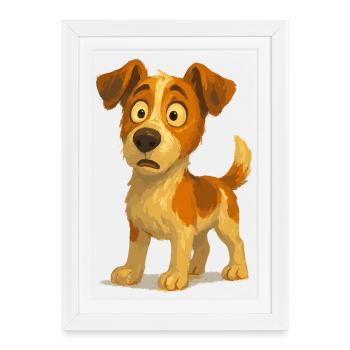 Jack Russell Terrier amazed - Framed poster (27 × 37 cm) - white - Front