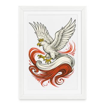 Poland Polska Eagle Epic Flag Flag Gift - Framed poster (27 × 37 cm) - white - Front