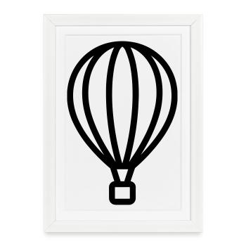 montgolfière - Affiche encadrée (27 × 37 cm) - blanc - Devant