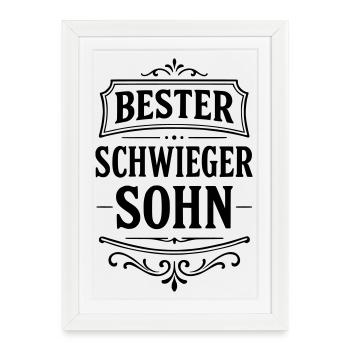 Meilleur cadeau de gendre à Noël - Affiche encadrée (27 × 37 cm) - blanc - Devant