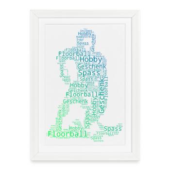 Conception vintage de floorball pour floorball - Affiche encadrée (27 × 37 cm) - blanc - Devant