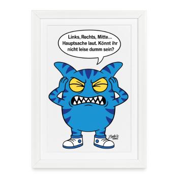 Tu ne peux pas être discrètement stupide ? Zooki qui dit - Affiche encadrée (27 × 37 cm) - blanc - Devant