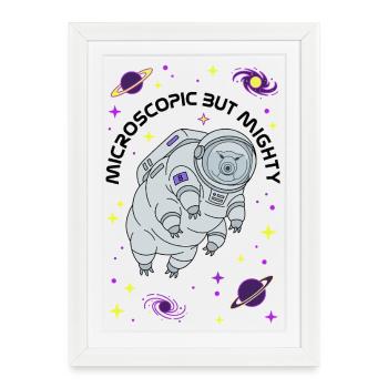 Microscopic But Mighty 8th Birthday Tardigrade - Framed poster (27 × 37 cm) - white - Front