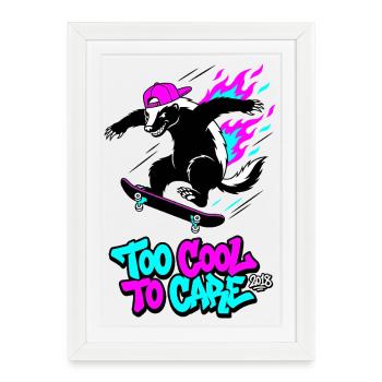 Trop cool pour s’en soucier Honey Badger 2018 - Affiche encadrée (27 × 37 cm) - blanc - Devant