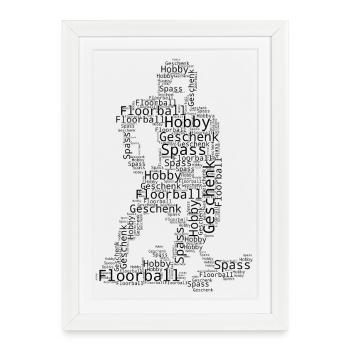 Un motif de floorball clair pour chaque jour - Affiche encadrée (27 × 37 cm) - blanc - Devant