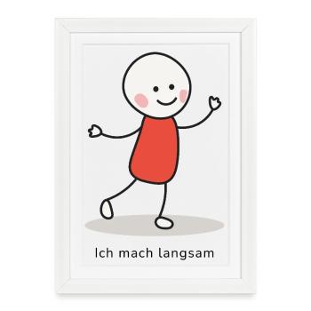 I'm Slow Down – Minimalist Character - Framed poster (27 × 37 cm) - white - Front