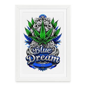 Blue Dream - Affiche encadrée (27 × 37 cm) - blanc - Devant