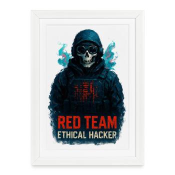 RED TEAM Ethical Hacker - Framed poster (27 × 37 cm) - white - Front