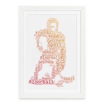 Un motif de floorball clair pour chaque jour - Affiche encadrée (27 × 37 cm) - blanc - Devant