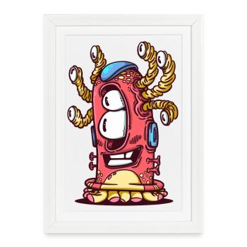Tentacules de monstre colorés - Affiche encadrée (27 × 37 cm) - blanc - Devant