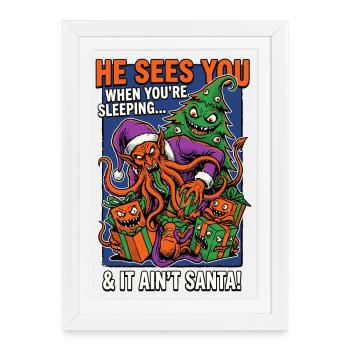 He Sees You Horror Christmas - Framed poster (27 × 37 cm) - white - Front