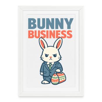 Lapin de Pâques dans la poche poitrine Pâques - Affiche encadrée (27 × 37 cm) - blanc - Devant