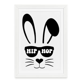 Hip Hop Bunny - Framed poster (27 × 37 cm) - white - Front