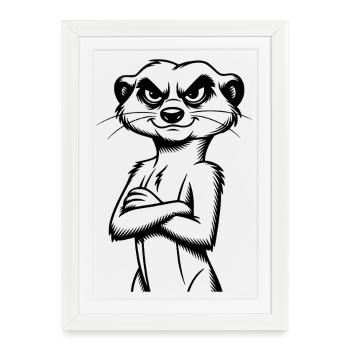 Suricate - Affiche encadrée (27 × 37 cm) - blanc - Devant