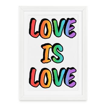 Love is Love Rainbow - Framed poster (27 × 37 cm) - white - Front