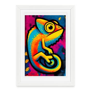 chameleon - Framed poster (27 × 37 cm) - white - Front