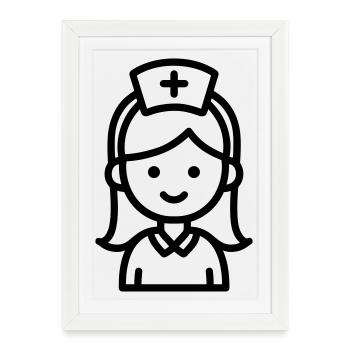 infirmière - Affiche encadrée (27 × 37 cm) - blanc - Devant