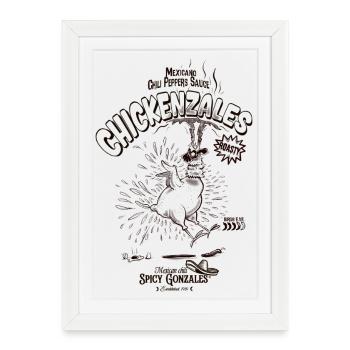 Poulet Salsa Épicée Gonzales - Affiche encadrée (27 × 37 cm) - blanc - Devant