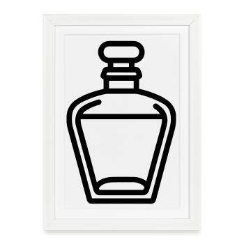 flacon de parfum - Affiche encadrée (27 × 37 cm) - blanc - Devant