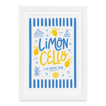 Limoncello - La dolce vita - Gerahmtes Poster (27 × 37 cm) - Weiß - Vorne