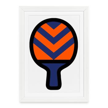 Table tennis rackets Table tennis club Sports - Framed poster (27 × 37 cm) - white - Front