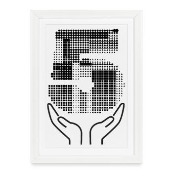 Geometric Number Five Dark Concept Art - Framed poster (27 × 37 cm) - white - Front