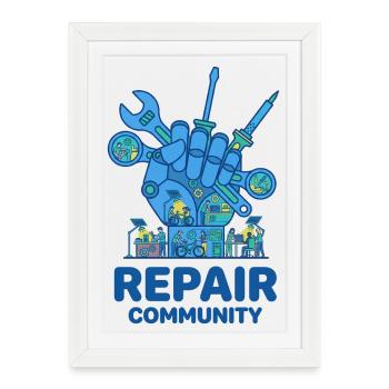 Repair Community Tool Culture - Framed poster (27 × 37 cm) - white - Front